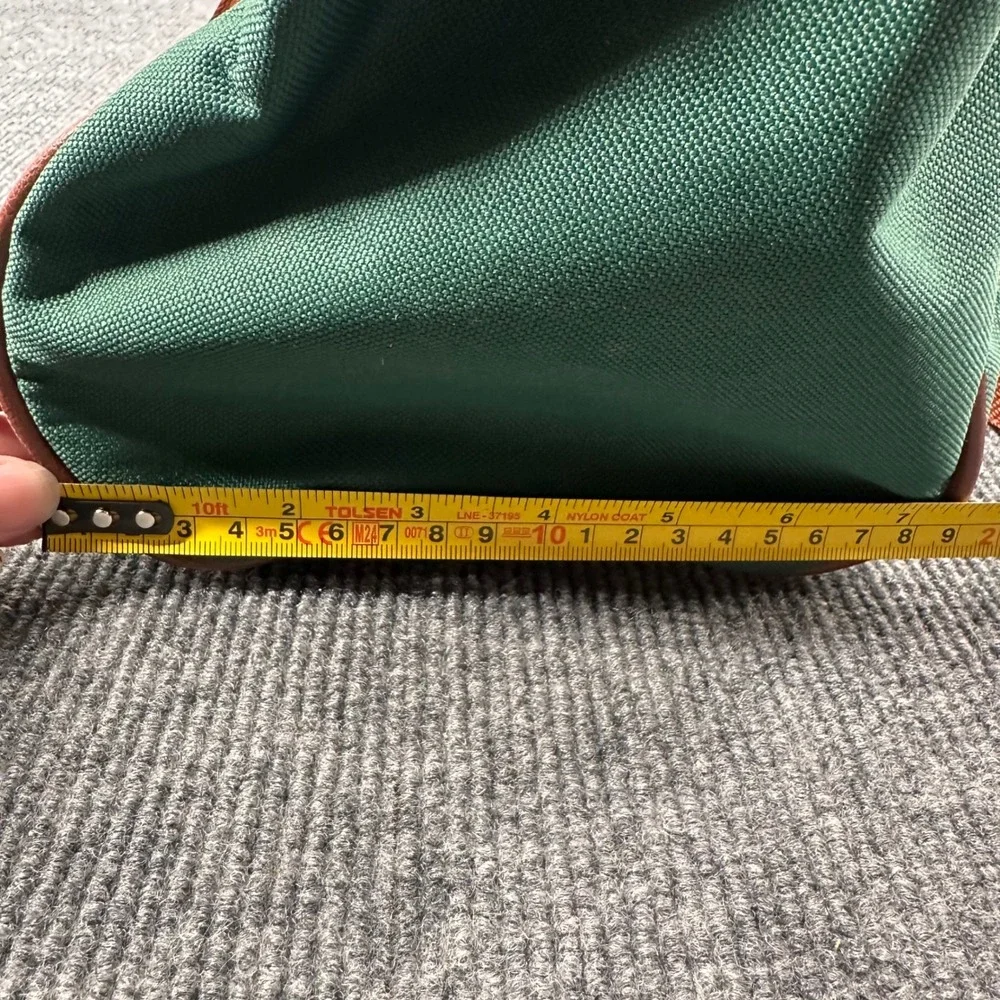 Ralph Lauren Weekender Duffle Bag Large Canvas Faux Leather Green Vintage Travel